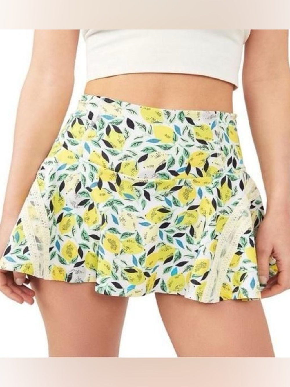 FP Movement by Free People Yellow Lemon Leaf Print Top